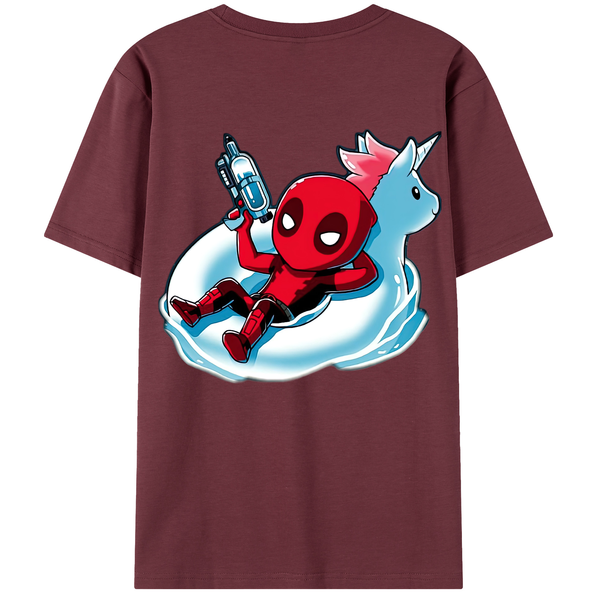 （画像用） Deadpool デッドプール 綿100％半袖Tシャツ（背面プリント）